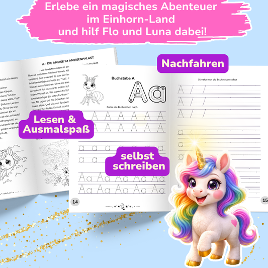 Das ABC STORY Lernbuch - Einhorn: Spielerisch Buchstaben lernen