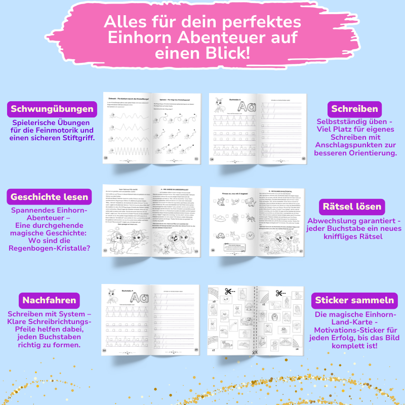 Das ABC STORY Lernbuch - Einhorn: Spielerisch Buchstaben lernen