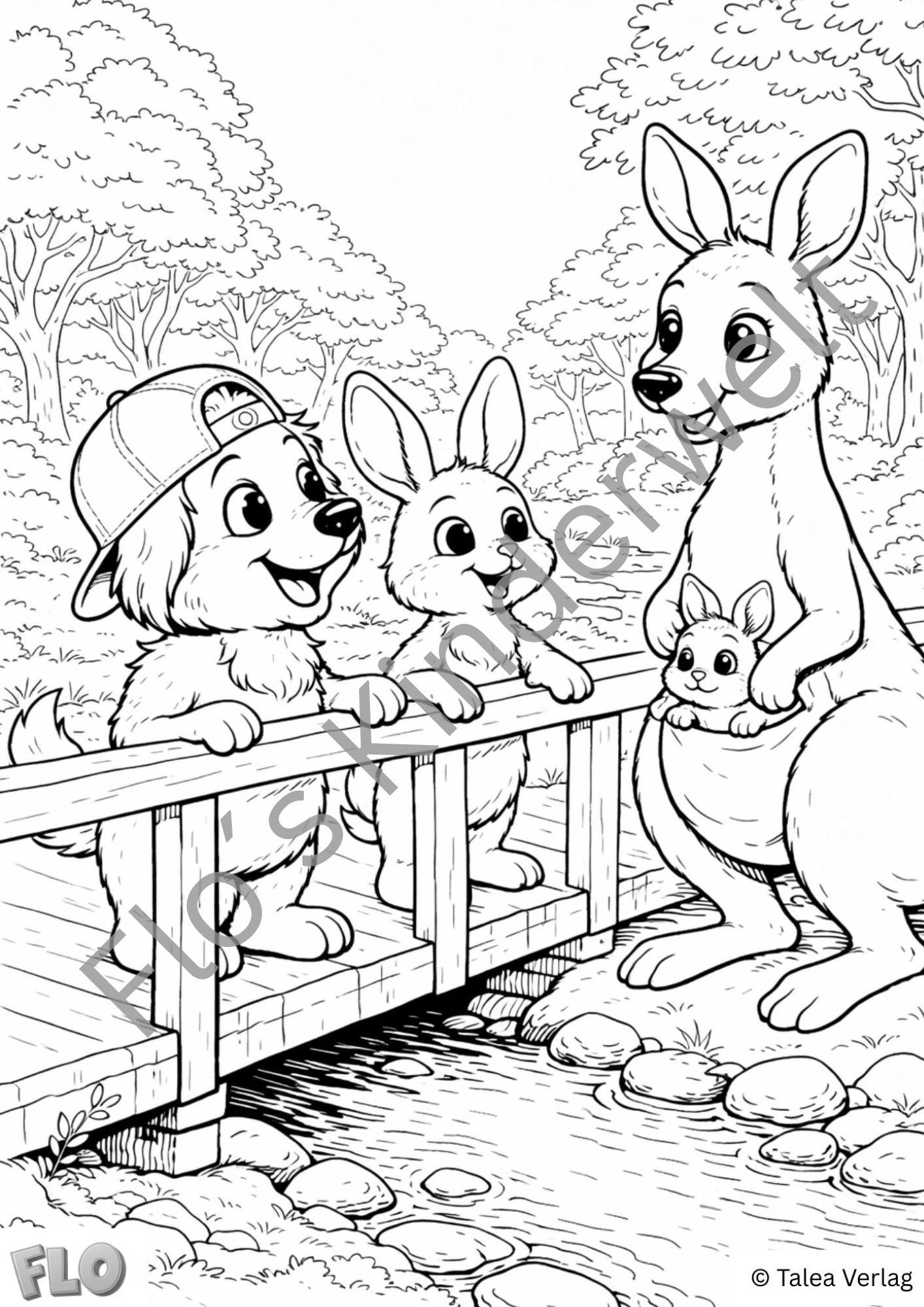 Ausmalbild - Flo trifft das Känguru